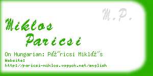 miklos paricsi business card